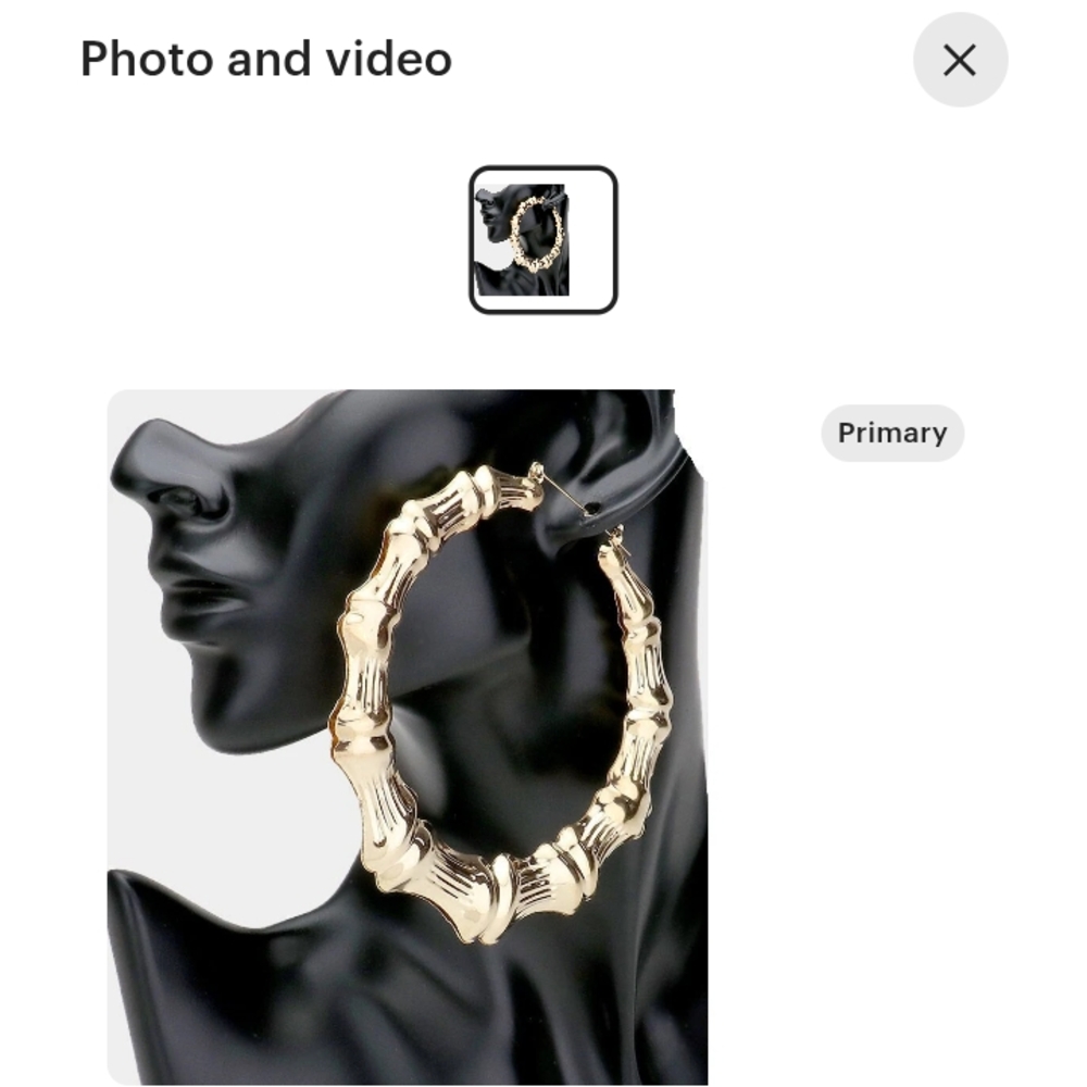 Gold Bamboo Hoop Earrings